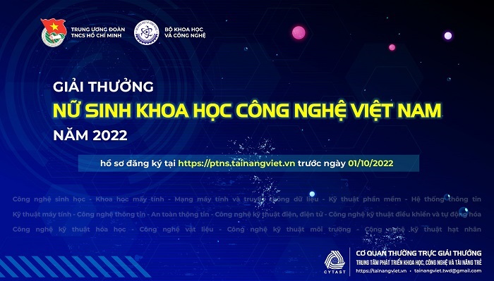 Phát động Giải thưởng Nữ sinh khoa học công nghệ Việt Nam 2022