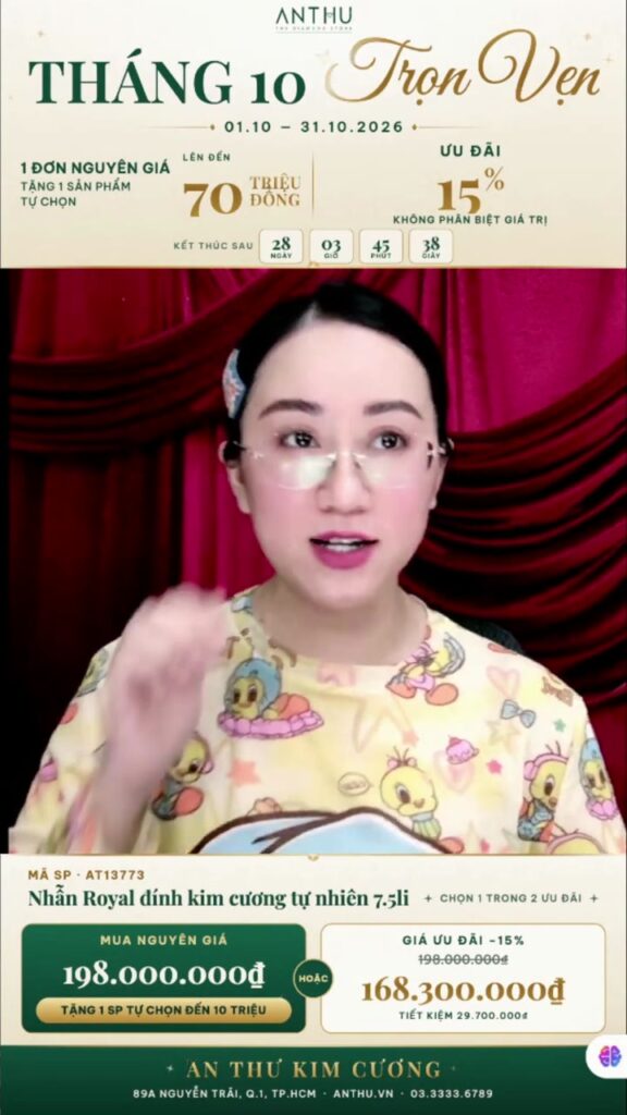 Nhẫn Royal đính kim cương tự nhiên 7.5li